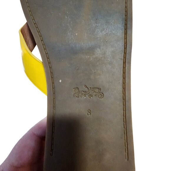 Coach Chapel Slide Sandals Mustard Yellow Womens Size 8 - Picture 5 of 7